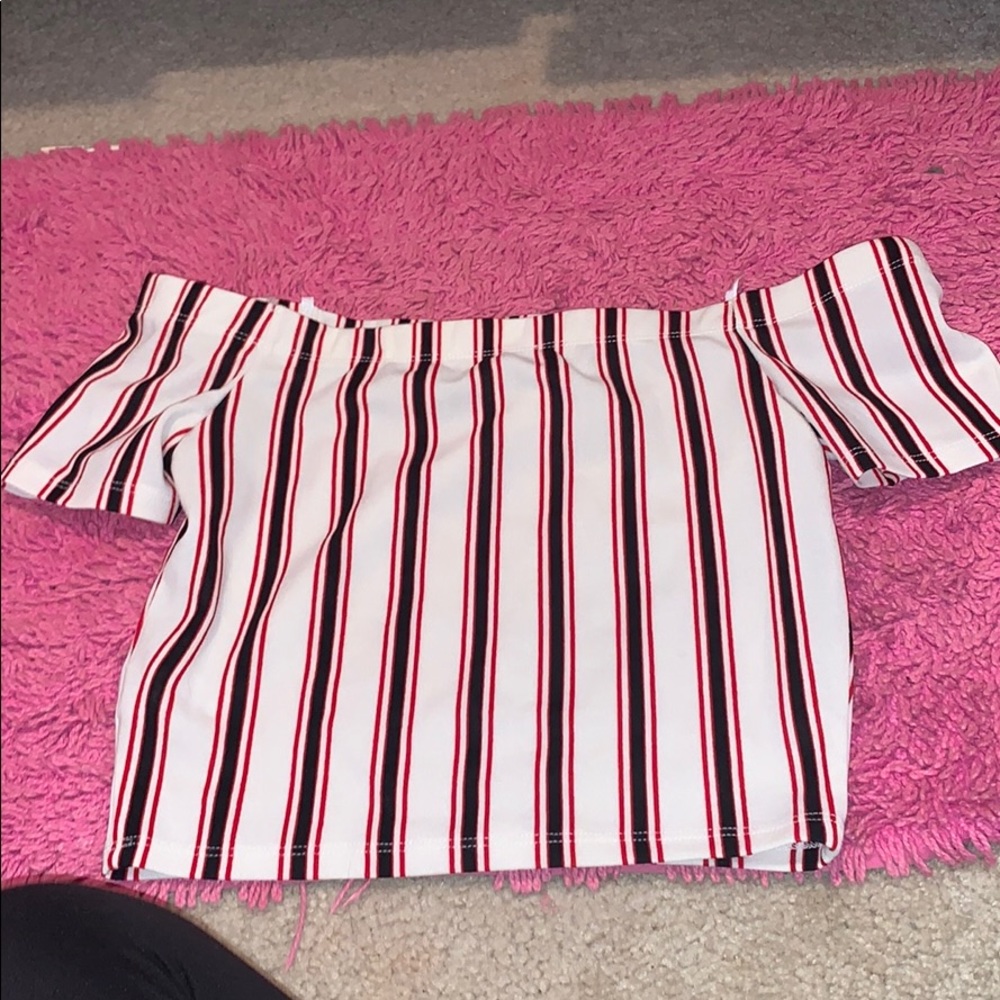 cute cropped off the shoulder top